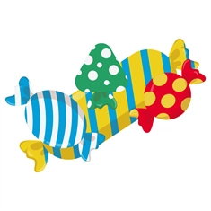 Candyland Wrapped Candy Cluster Cutout for Party Supplies